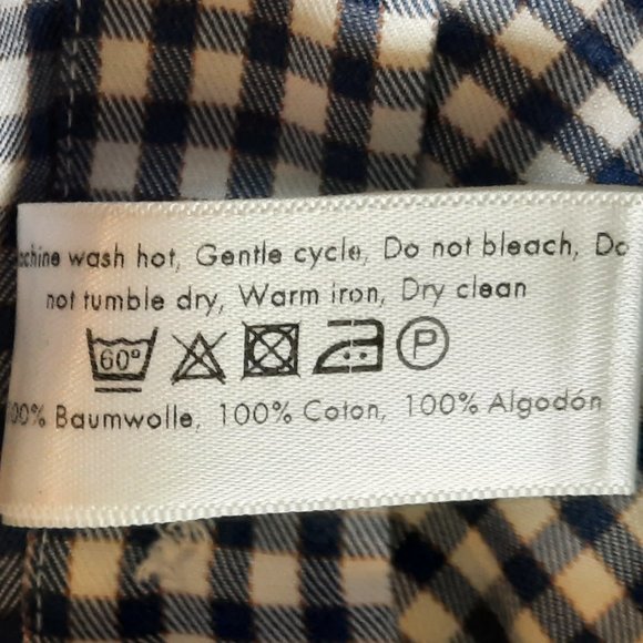 Eton AB Cambridge Blue White checkered 100% Long Sleeve Cotton Shirt 17.… - Picture 4 of 5